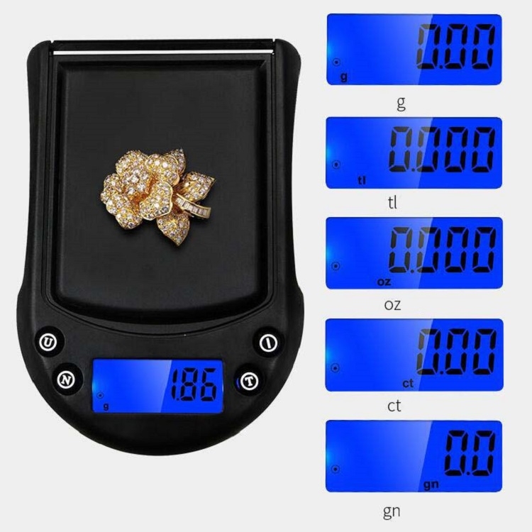 thumbnail interactive-video image 1 of Mini Digital Scale 0.01g – 200g Capacity With LCD Display For Jewelry & Diamonds 1 of 4