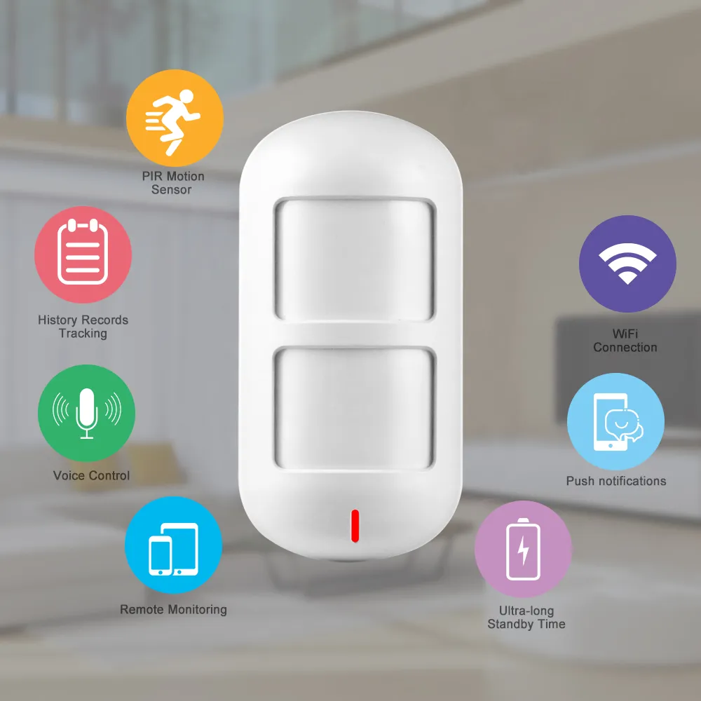 Wolf-Guard wireless smart Wifi dual pet immunity PIR sensor motion detector home security alarm burglar sensor Tuya App control